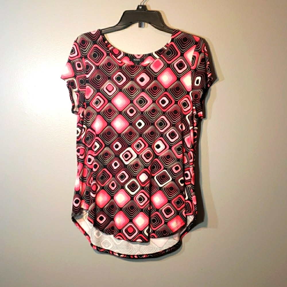 Alfani printed short sleeve top